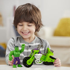 Super Hero Adventures Playskool Heroes Marvel Hulk Smash Tank, Motorcycle Set, Toys for Kids Ages 3 and Up