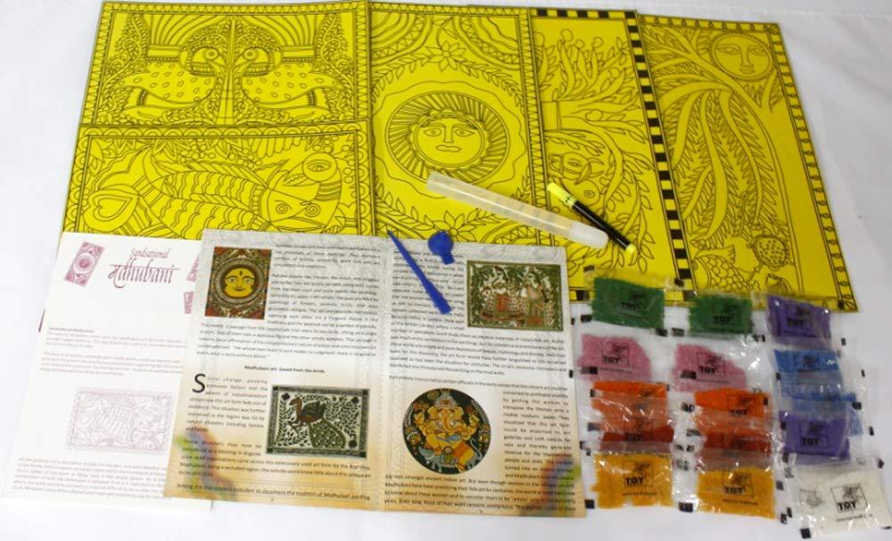 Toykraft Sand Art Sandsational Madhubani - Traditional Art Kits for kids Ages 7-12 years