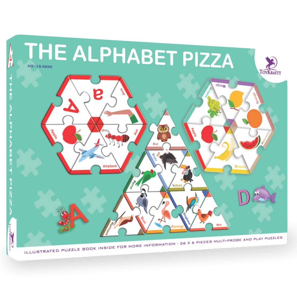 Toykraft The Alphabet Pizza - Alphabet Puzzle for Kids Ages 3 to 6 years