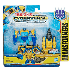Transformers Cyberverse Spark Armor Sky-Byte Action Figure - Combines with Driller Drive Spark Armor vehicle to Power Up