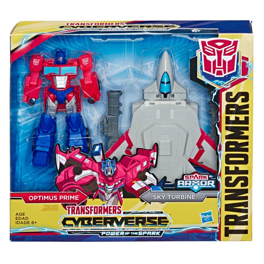 Transformers Cyberverse Spark Armour Optimus Prime Action Figure ‚Äö√Ñ√¨ Combines with Sky Turbine Spark Armour vehicle to Power Up
