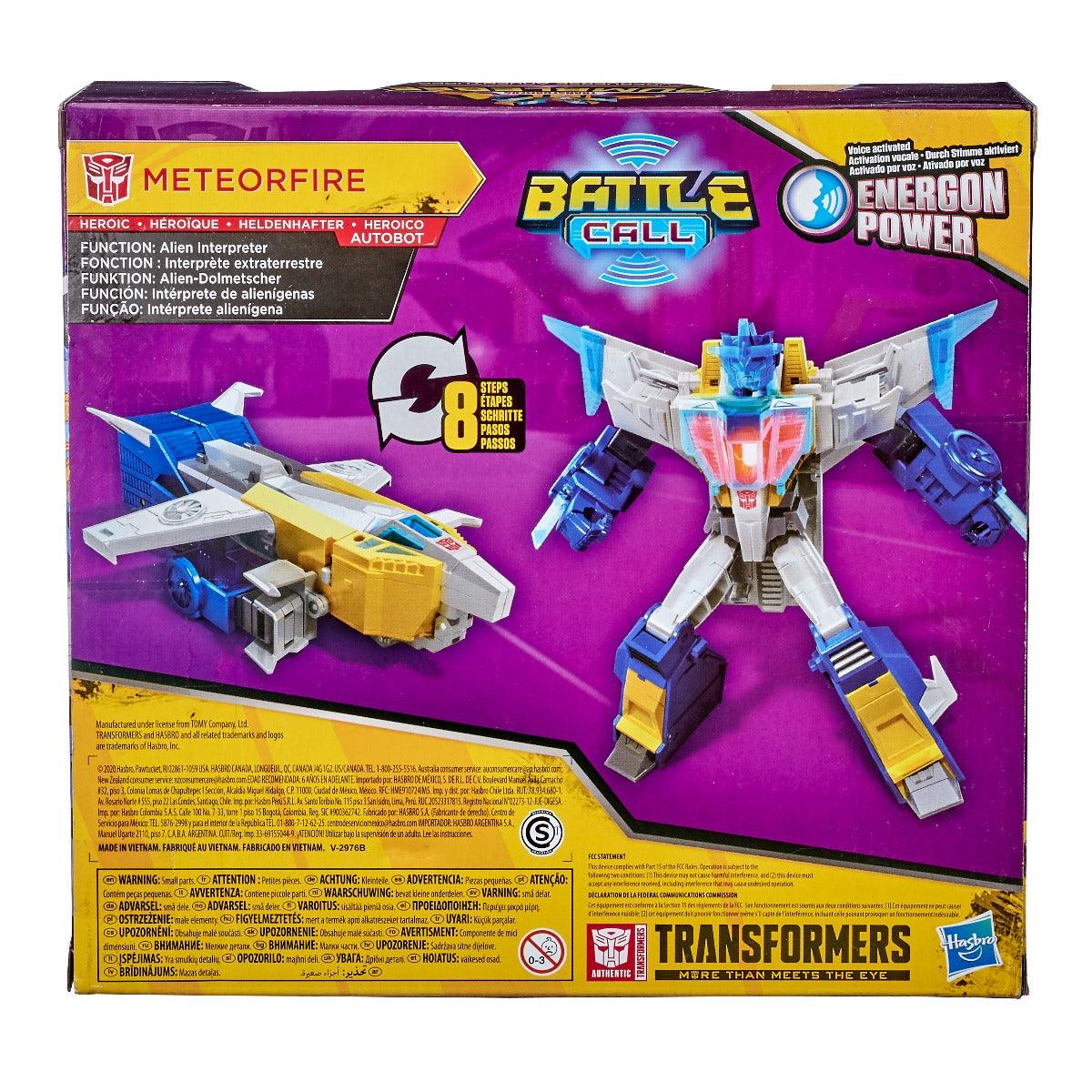 Transformers Meteorfire Cyberverse Adventures Battle Call Trooper Class Meteorfire, Voice Activated Energon Power Lights, Ages 6 and Up, 5.5-inch