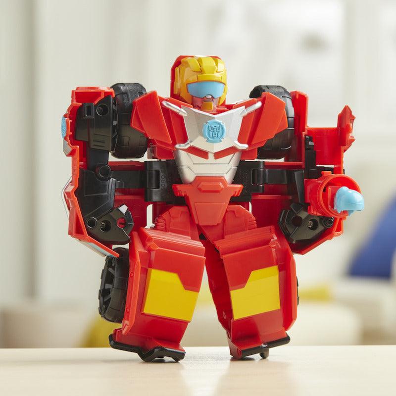 Transformers Playskool Heroes Rescue Bots Academy - Figura Hot Shot, Convertibile In Jet, 11,5 Cm, Per Bambini 3+