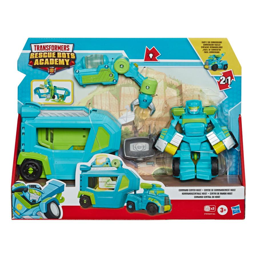 Transformers Rescue Bots Academy Command Center Hoist, Converting Action Figure Toy, Trailer, Light-Up Accessory