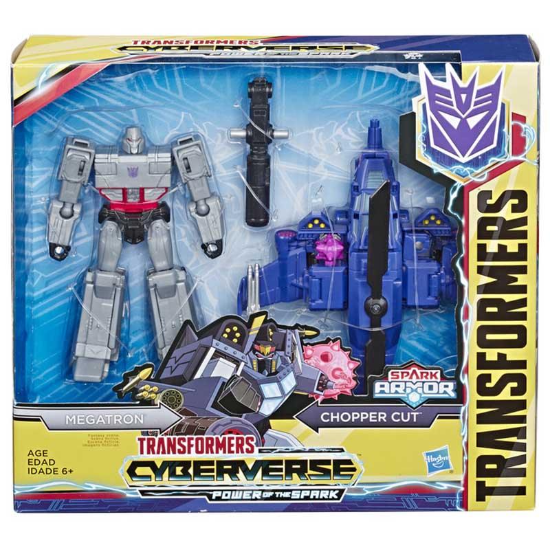 Transformers Toys Cyberverse Spark Armor Megatron Action Figure - Combines with Chopper Cut Spark Armor vehicle to Power Up