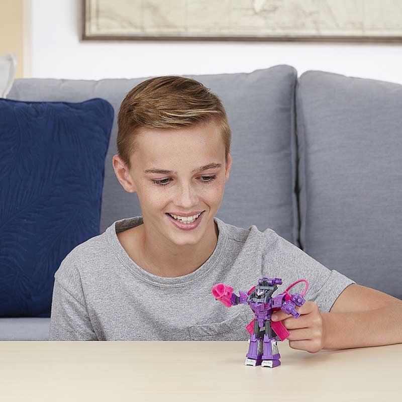 Transformers Toys Cyberverse Spark Armor Shockwave Action Figure - Combines with Solar Shot to Power Up