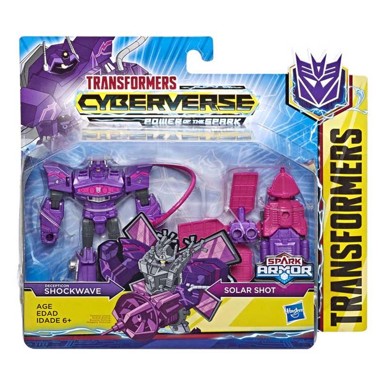 Transformers Toys Cyberverse Spark Armor Shockwave Action Figure - Combines with Solar Shot to Power Up