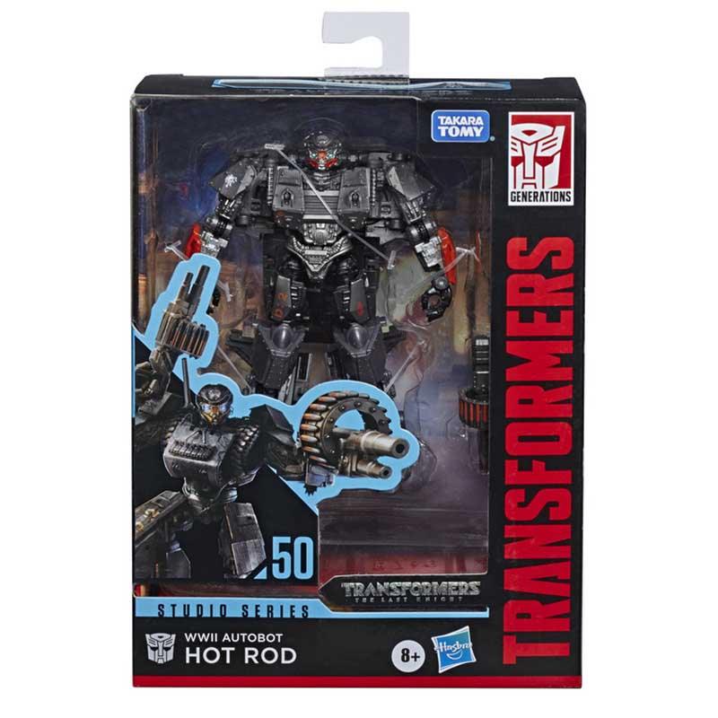 Transformers Toys Studio Series 50 Deluxe Transformers: The Last Knight Movie WWII Autobot Hot Rod Action Figure - Ages 8 and Up, 4.5-inch