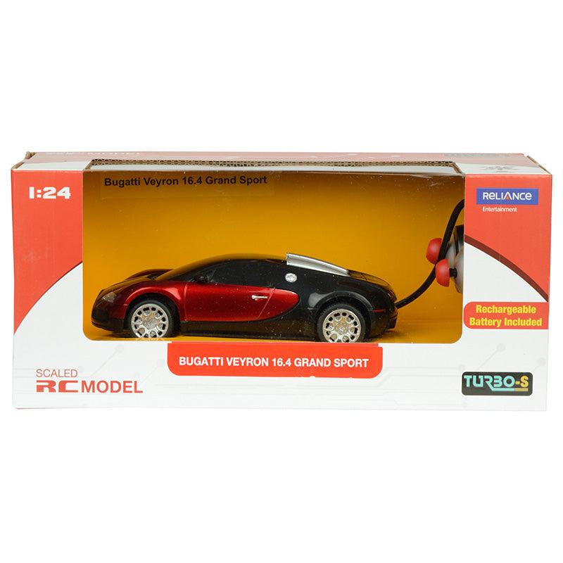 TurboS 1:24 Remote Control Bugatti Licensed Toys Car, Red
