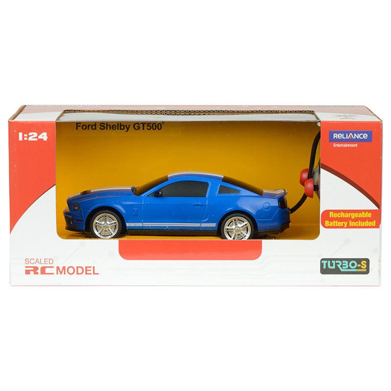 TurboS 1:24 Remote Control GT500 Ford Mustang Licensed Toys Car, Blue