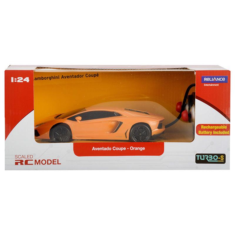 TurboS 1:24 Remote Controlled Lamborghini Aventador Coupe Licensed, Orange