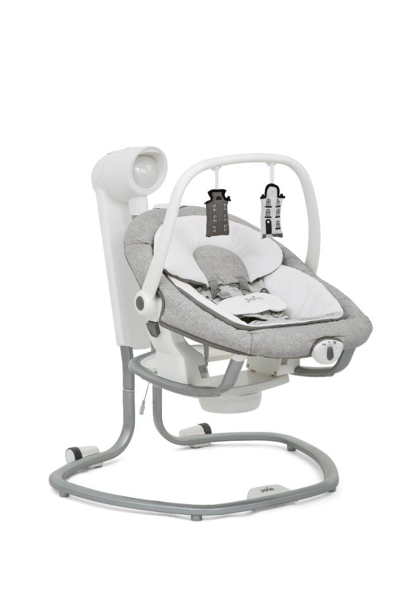 Joie Serina 2 in1 Electric Swing Petite City - Rocker and Bouncer with Three Position Recline for Toddler Ages 0-1 Years