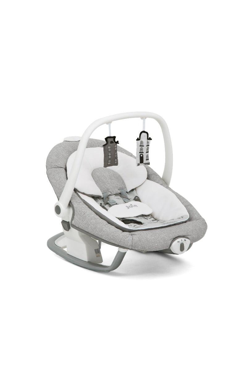 Joie Serina 2 in1 Electric Swing Petite City - Rocker and Bouncer with Three Position Recline for Toddler Ages 0-1 Years